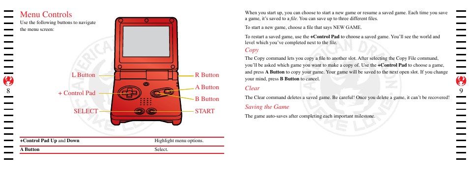 Menu controls | Disney Interactive Studios American Dragon User Manual | Page 4 / 10
