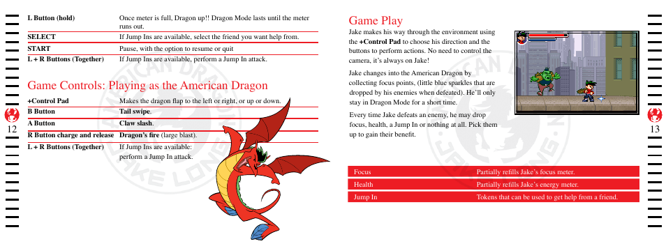 Game controls: playing as the american dragon, Game play | Disney Interactive Studios American Dragon User Manual | Page 6 / 10