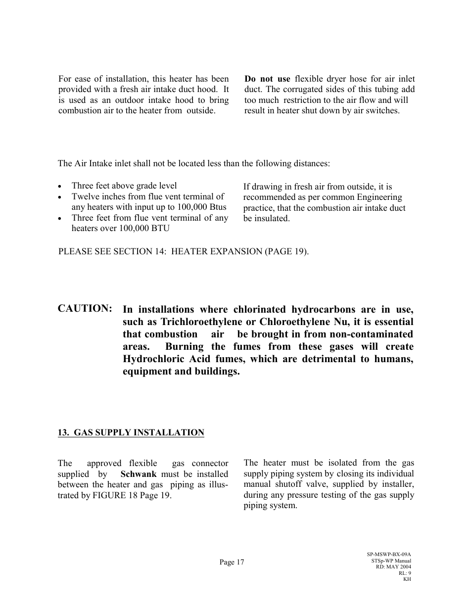 Caution | Schwank STSp-WP User Manual | Page 21 / 47