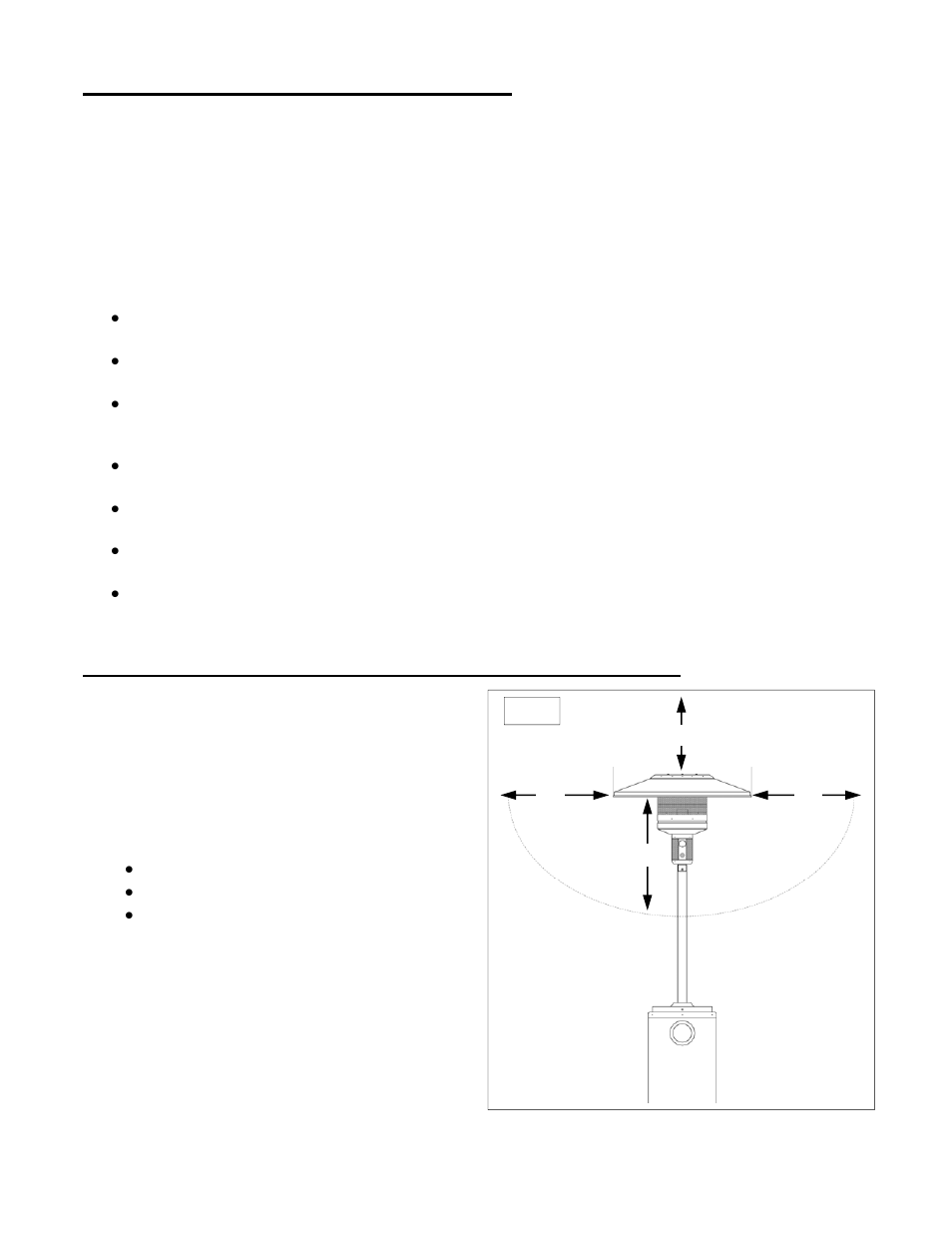 A safe location for the heater, 1 clearances from combustibles - all models | Schwank 4002J Portable Patio Heater User Manual | Page 13 / 17