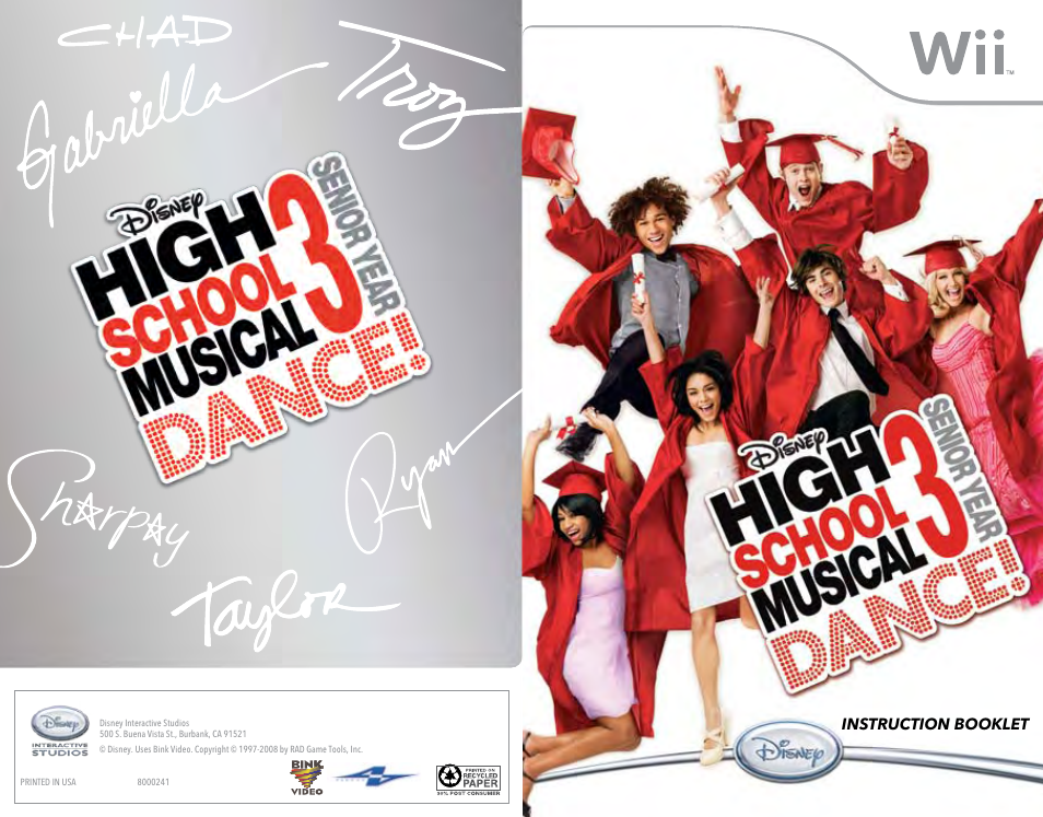 Disney Interactive Studios Nintendo Wii High School Musical 3: Senior Year DANCE! User Manual | 11 pages