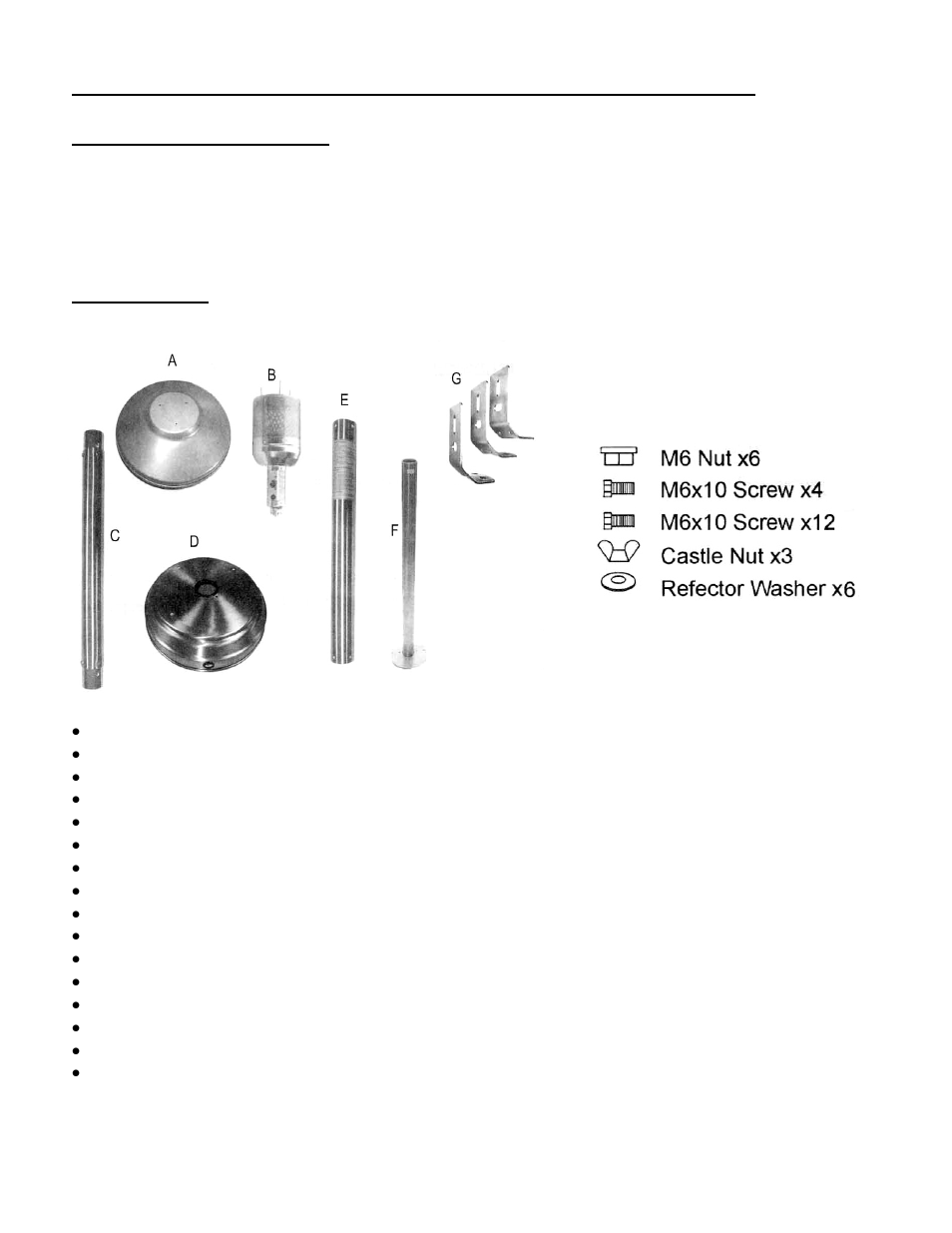 Main components and tools required for assembly | Schwank 4N/L62-J Pole Mounted User Manual | Page 7 / 19