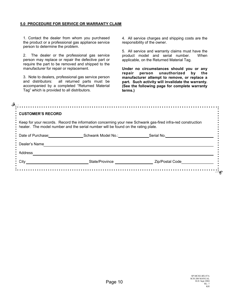 Page 10 | Schwank SCH-200 Construction User Manual | Page 14 / 15