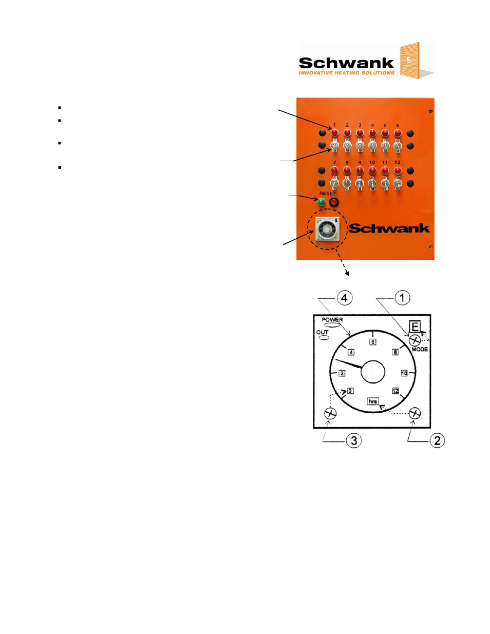 Arena control panel operating guide, Setting the master timer, Starting the heating system | Schwank Control Panel - Arena User Manual | Page 3 / 6