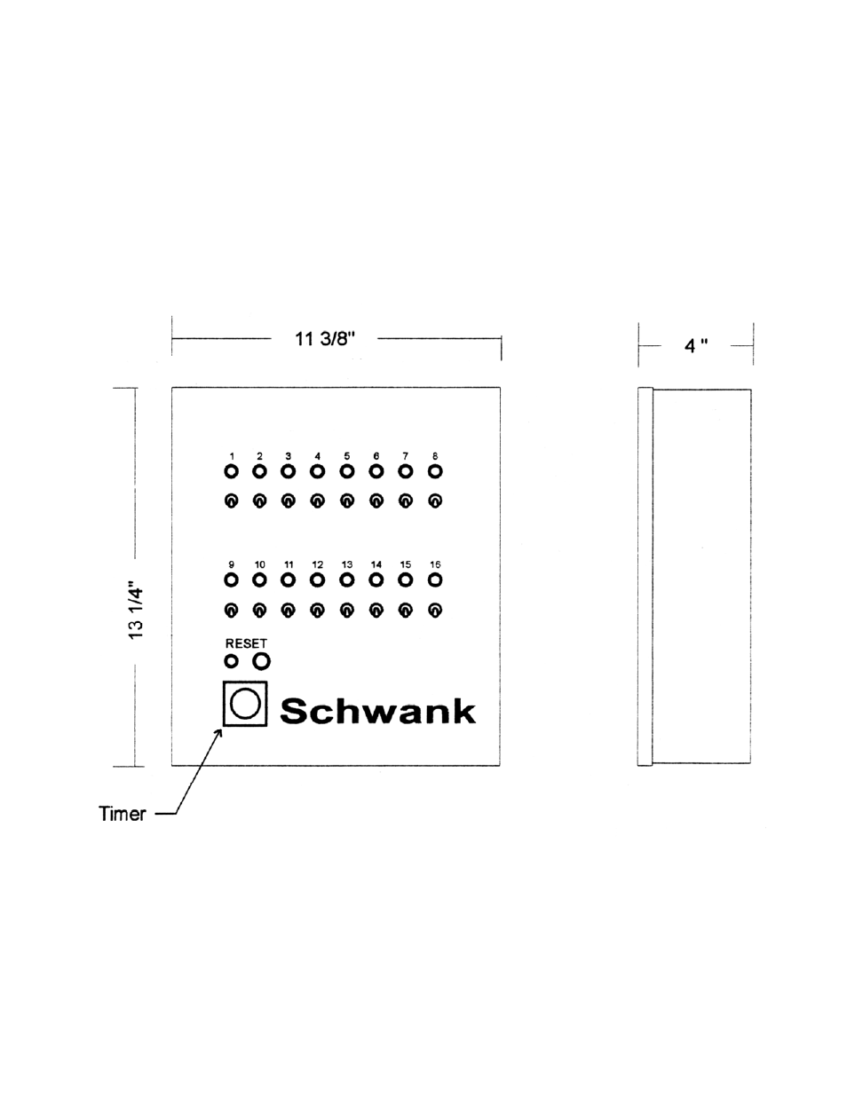 Arena control panel dimensions | Schwank Control Panel - Arena User Manual | Page 4 / 6