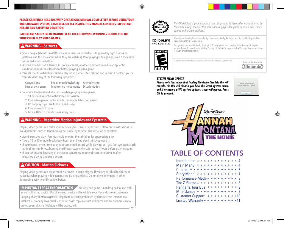 Disney Interactive Studios Hannah Montana: The Movie User Manual | Page 2 / 5