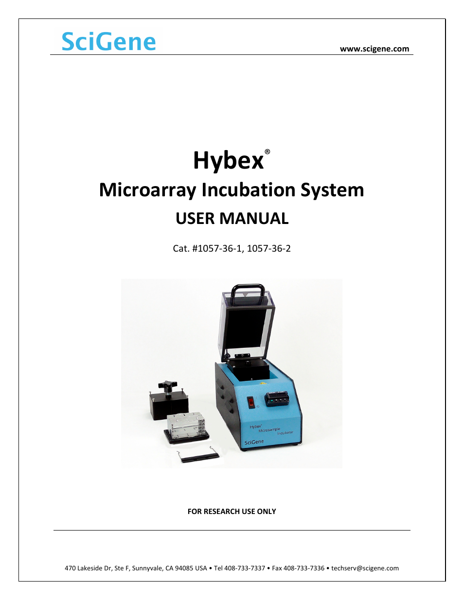 SciGene Hybex Microarray Incubation System User Manual | 14 pages