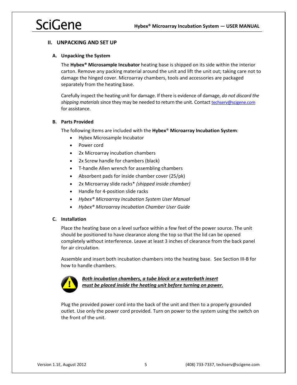 SciGene Hybex Microarray Incubation System User Manual | Page 6 / 14