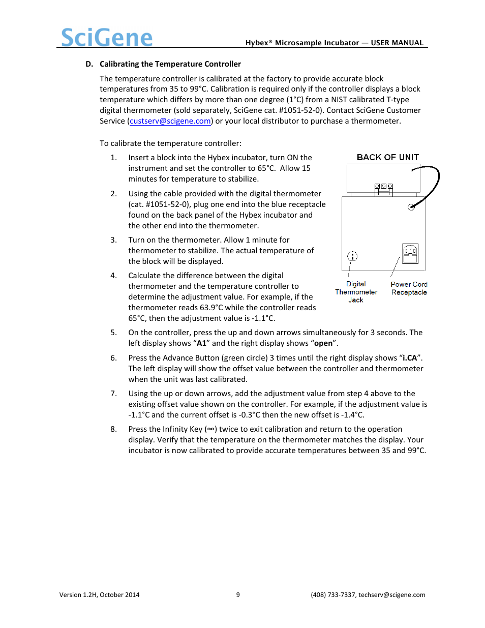 SciGene Hybex Microsample Incubator User Manual | Page 10 / 14