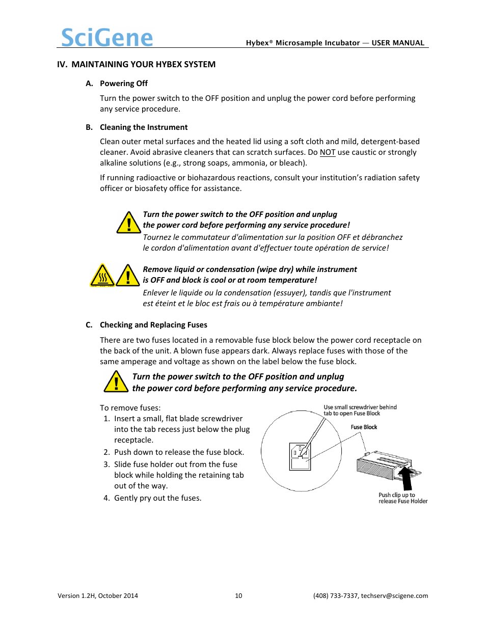 SciGene Hybex Microsample Incubator User Manual | Page 11 / 14