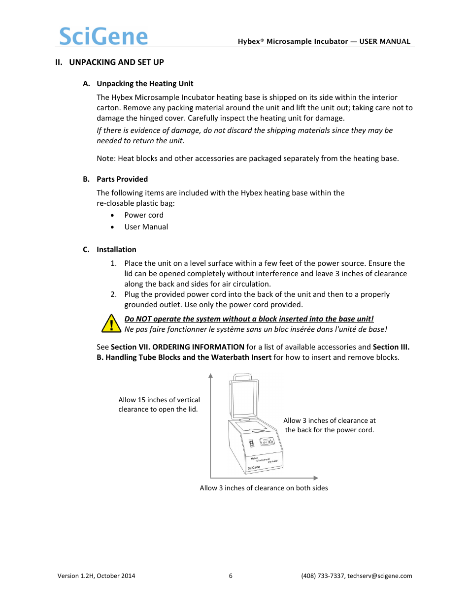 SciGene Hybex Microsample Incubator User Manual | Page 7 / 14