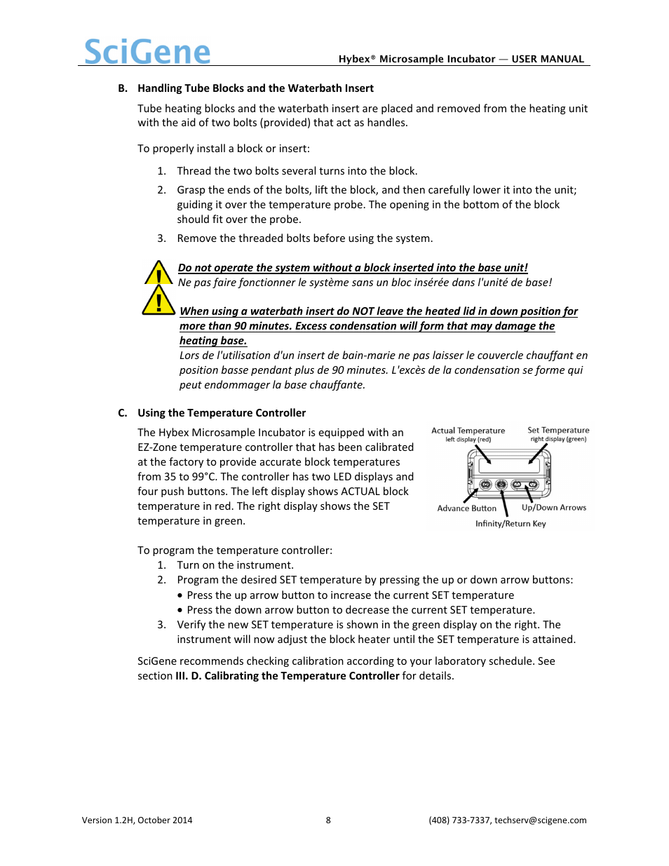SciGene Hybex Microsample Incubator User Manual | Page 9 / 14