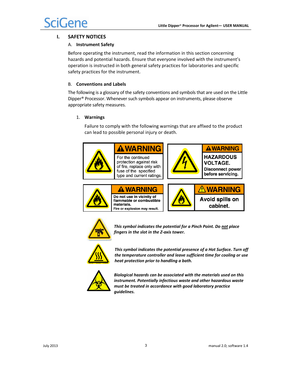 SciGene Little Dipper Processor for Agilent User Manual | Page 4 / 26