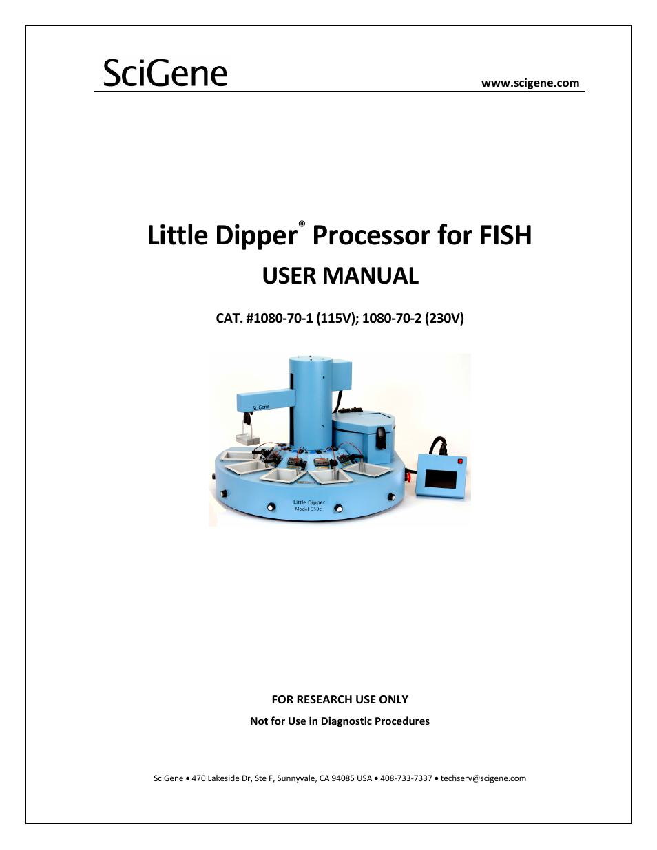 SciGene Little Dipper Processor for FISH User Manual | 26 pages