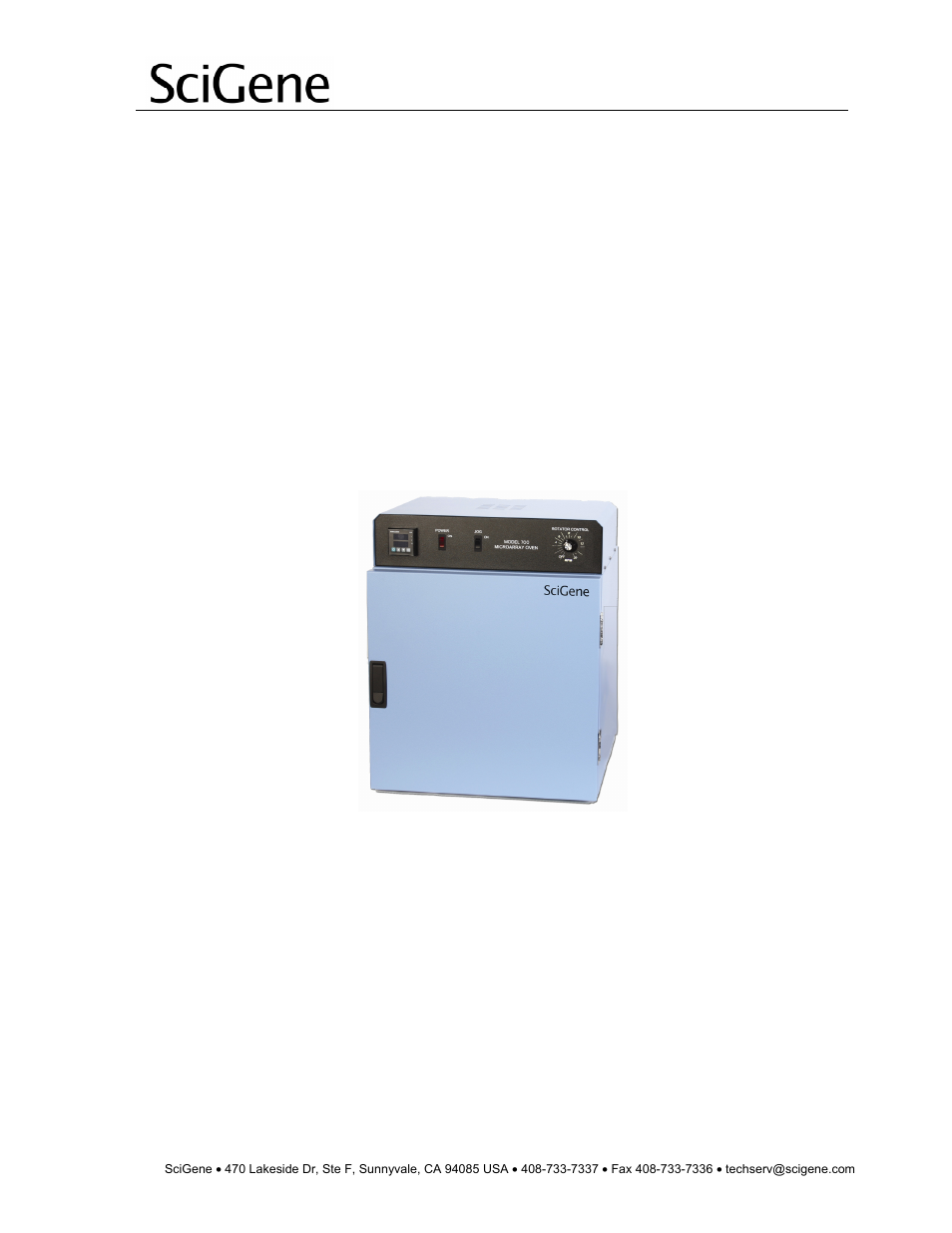 SciGene 700 Microarray Oven User Manual | 12 pages