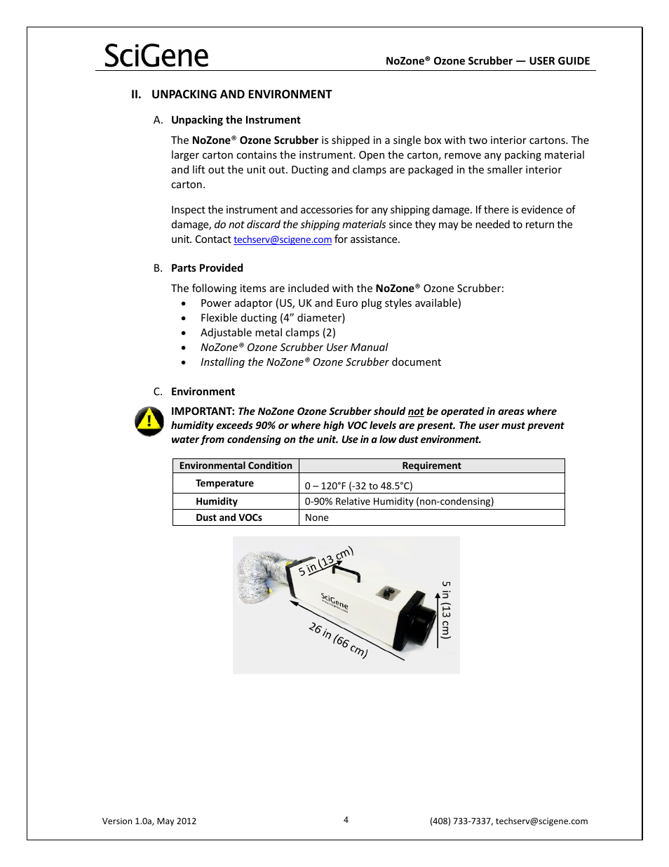 SciGene NoZone Ozone Scrubber User Manual | Page 5 / 10