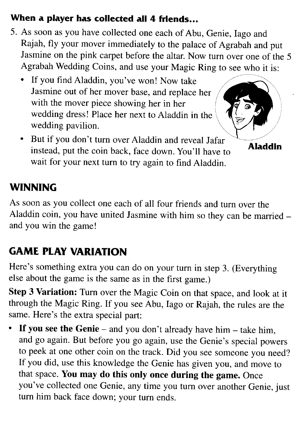 Disney Interactive Studios Aladdin Jasmine Magic Ring Game User Manual | Page 3 / 4