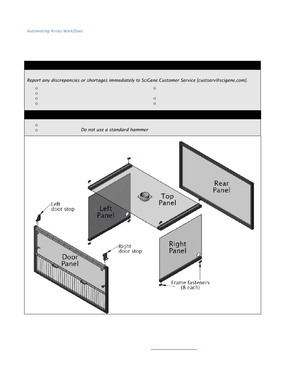 SciGene NoZone WS Enclosure User Manual | 4 pages