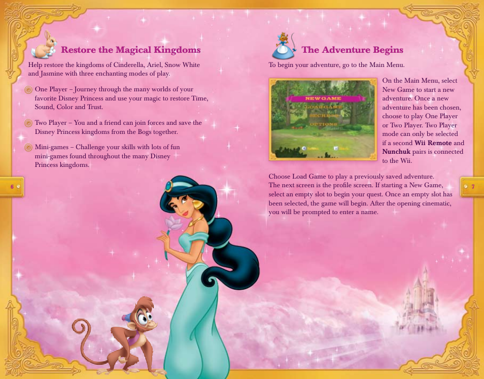 Restore the magical kingdoms the adventure begins | Disney Interactive Studios Disney Princess: Enchanted Journey User Manual | Page 5 / 12