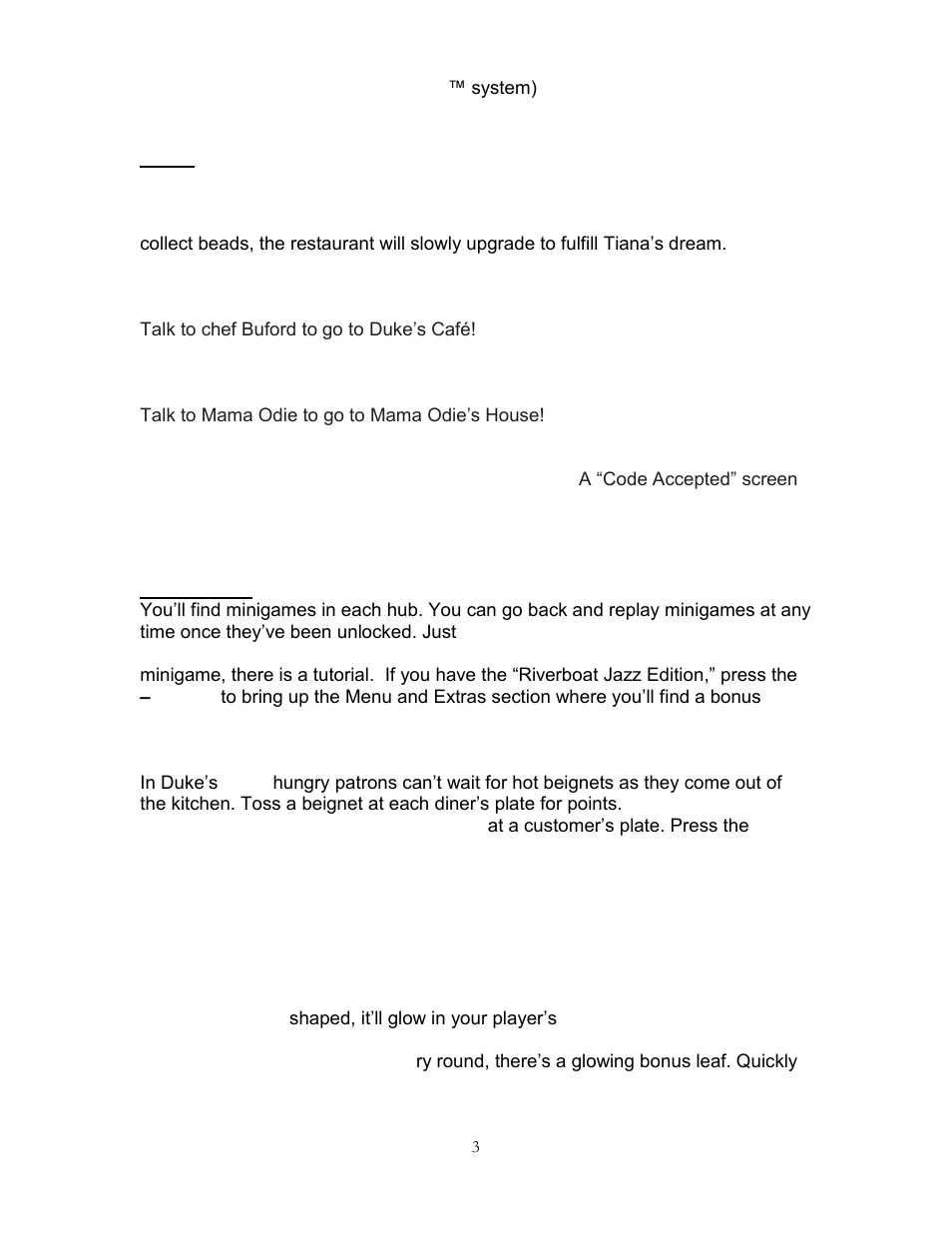 Disney Interactive Studios The Princess and the Frog for Wii User Manual | Page 3 / 7