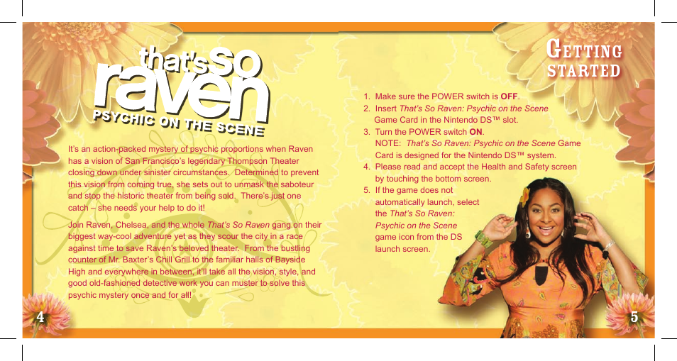 Etting started | Disney That's So Raven: Psychic on the Scene User Manual | Page 3 / 10