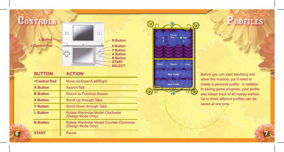 Ontrols, Rofiles | Disney That's So Raven: Psychic on the Scene User Manual | Page 4 / 10