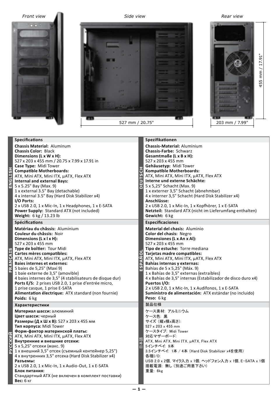 Scythe FenrisWolf PC Case User Manual | Page 2 / 12