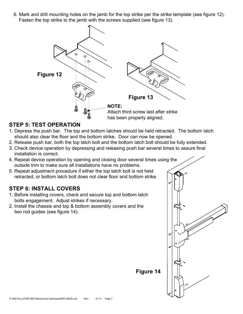 SDC S6100 SERIES REVERSIBLE PANIC/FIRE EXIT User Manual | Page 11 / 23