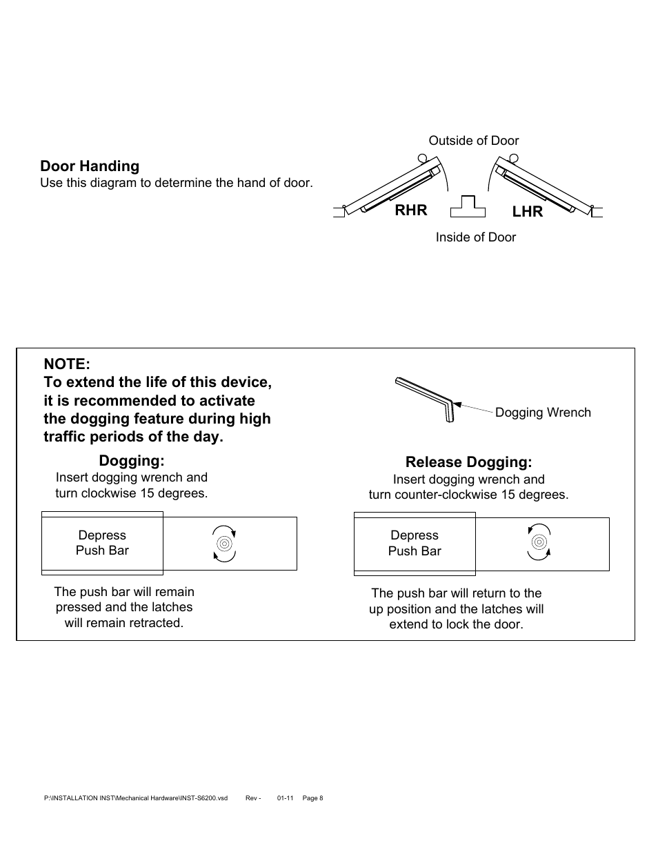 SDC S6100 SERIES REVERSIBLE PANIC/FIRE EXIT User Manual | Page 12 / 23