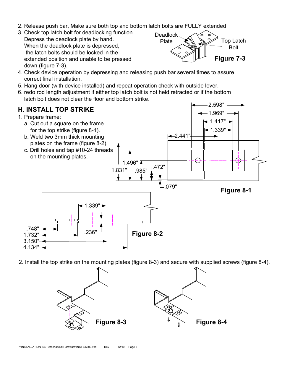 SDC S6100 SERIES REVERSIBLE PANIC/FIRE EXIT User Manual | Page 20 / 23