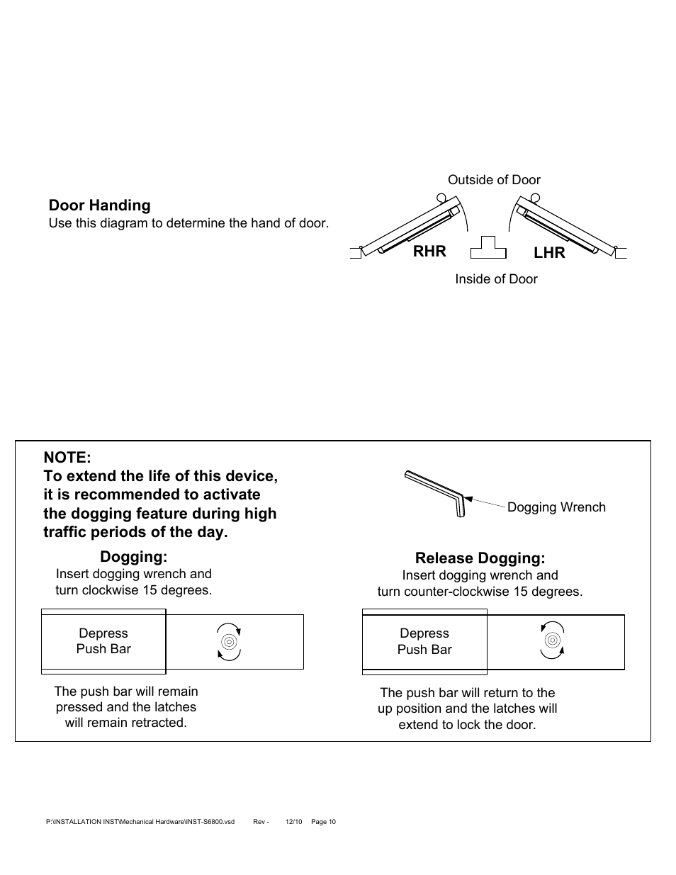 SDC S6100 SERIES REVERSIBLE PANIC/FIRE EXIT User Manual | Page 22 / 23