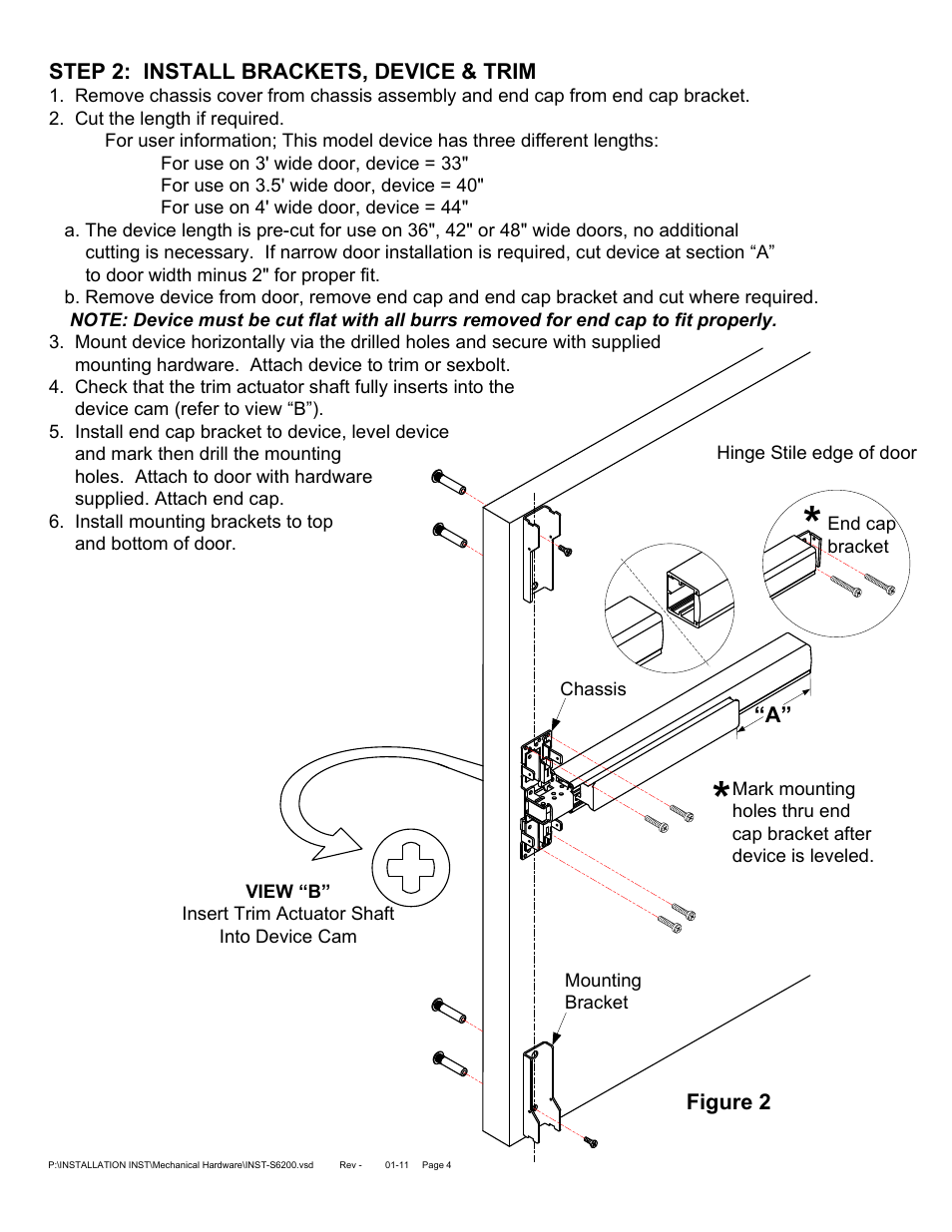 SDC S6100 SERIES REVERSIBLE PANIC/FIRE EXIT User Manual | Page 8 / 23