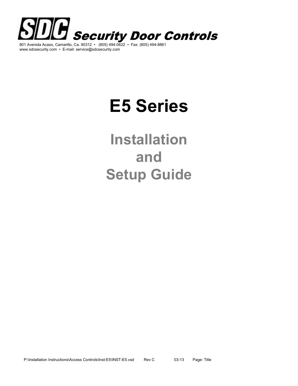 SDC E5 Series Access Control System User Manual | 30 pages