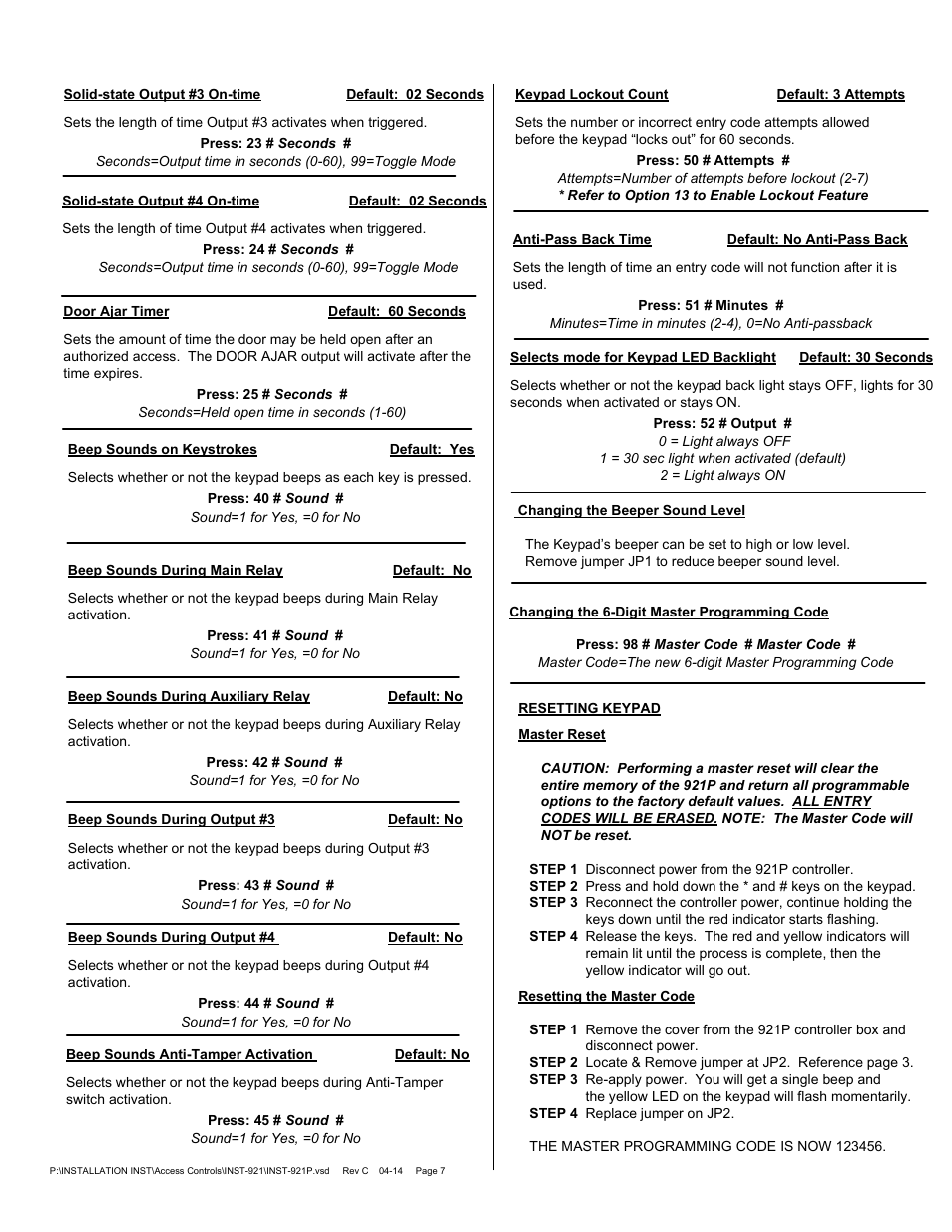 SDC 921P EntryCheck User Manual | Page 7 / 9