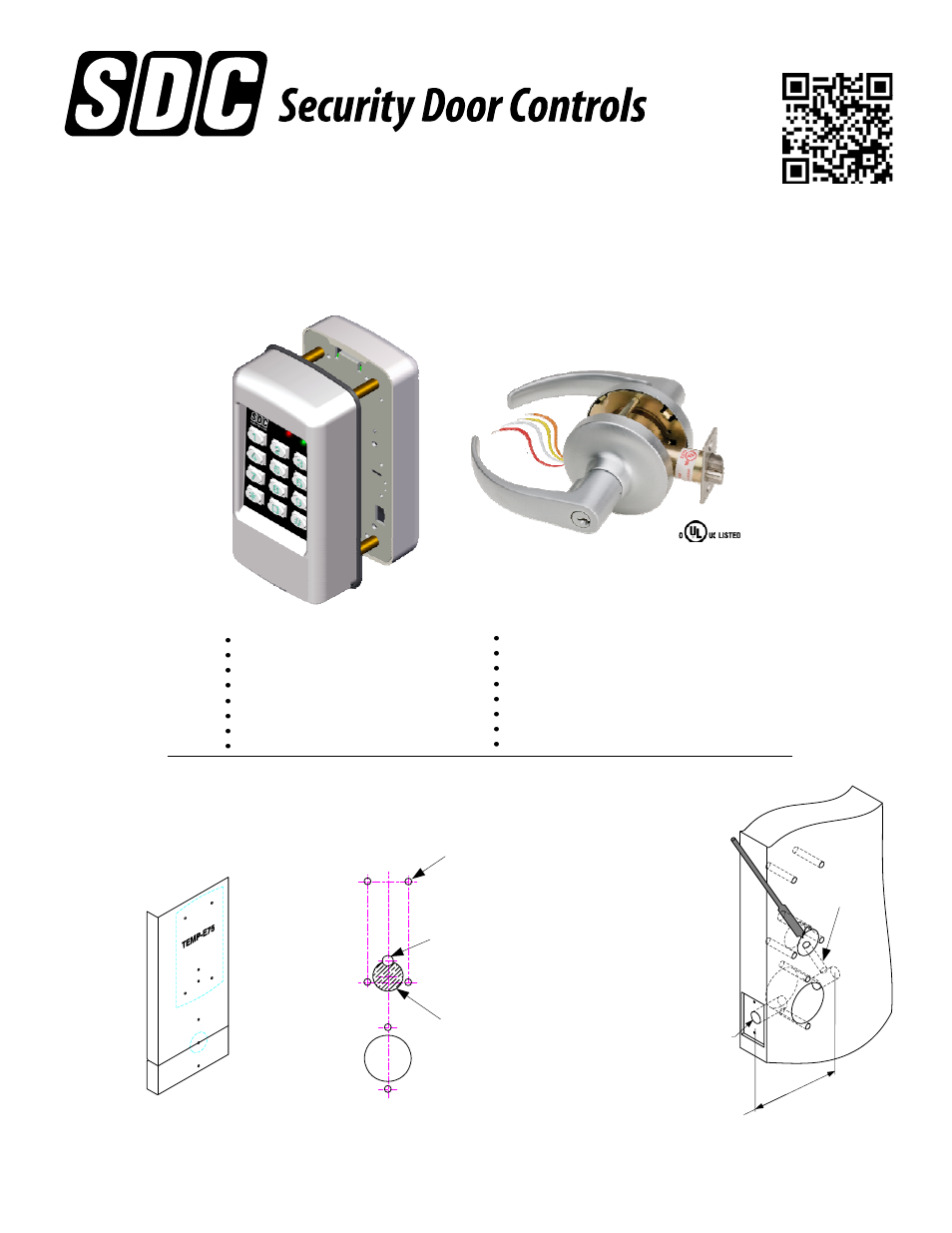 SDC E75 STANDALONE ELECTRONIC LOCKSET User Manual | 6 pages