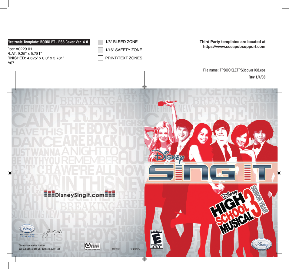 Disney Interactive Studios Sing It: High School Musical 3: Senior Year User Manual | 6 pages