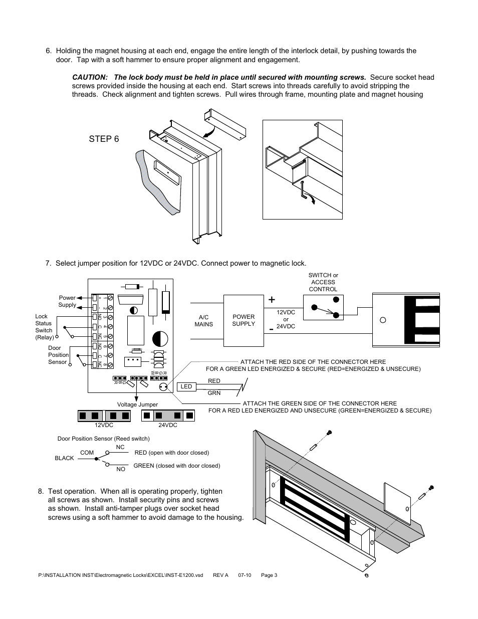 Step 6 | SDC E1200 SERIES MAGNETIC LOCK User Manual | Page 3 / 4