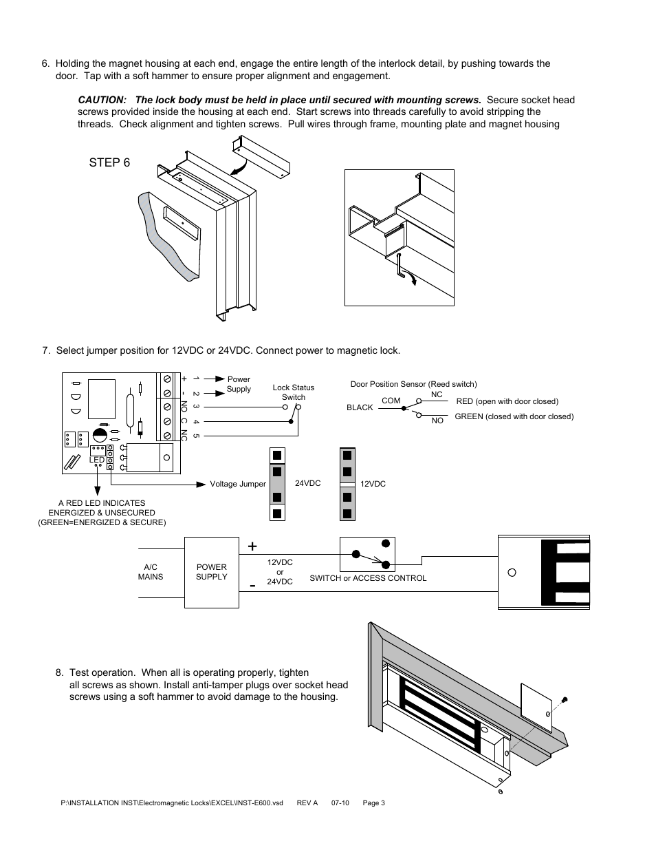 Step 6 | SDC E600 SERIES MAGNETIC LOCK User Manual | Page 3 / 4