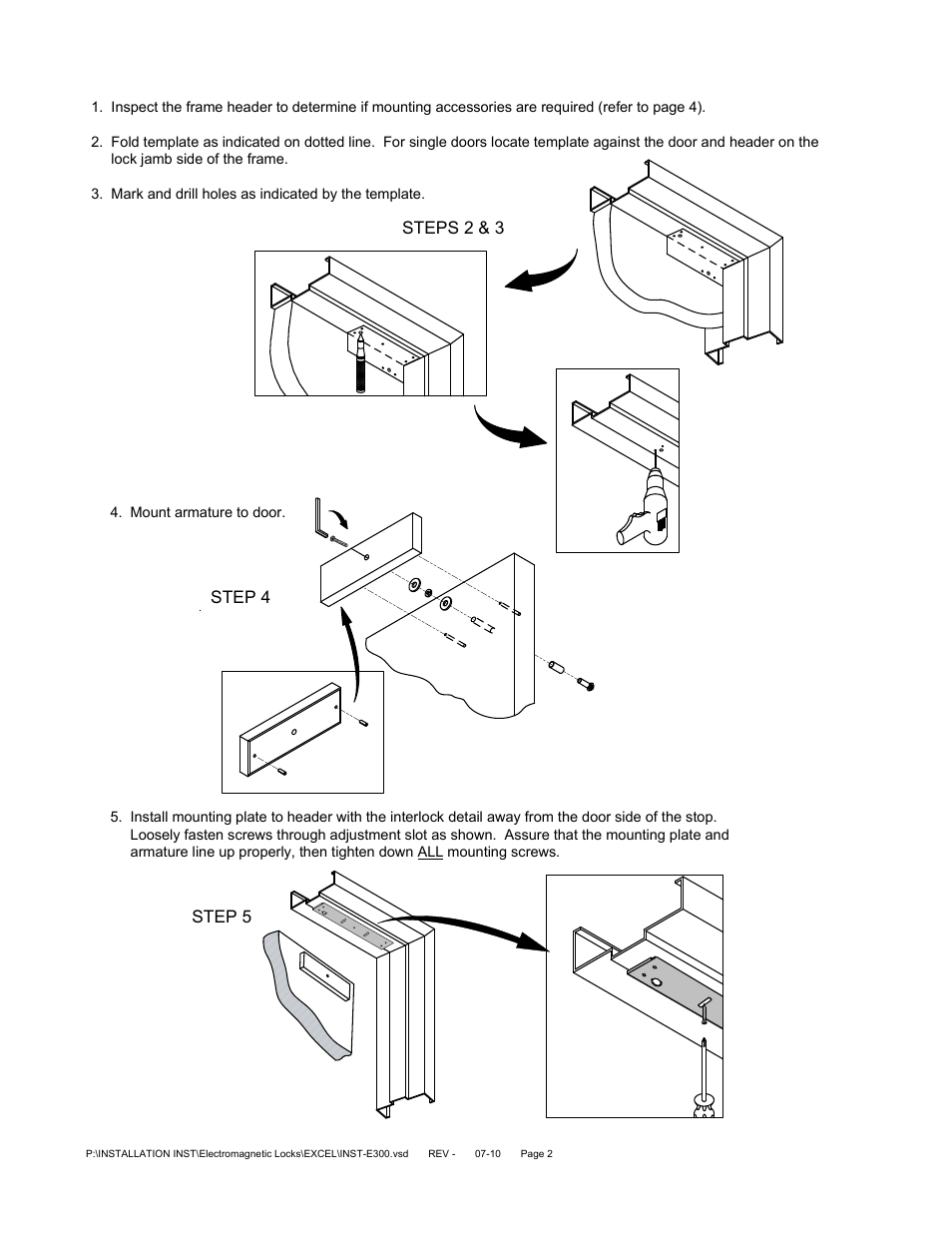 SDC E300 SERIES MAGNETIC LOCK User Manual | Page 2 / 4