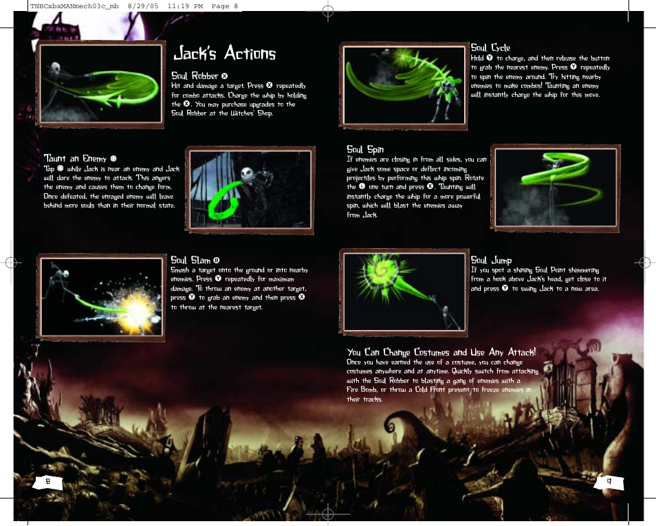 Jack’s actions | Disney Interactive Studios The Nightmare Before Christmas: Oogie's Revenge User Manual | Page 5 / 10