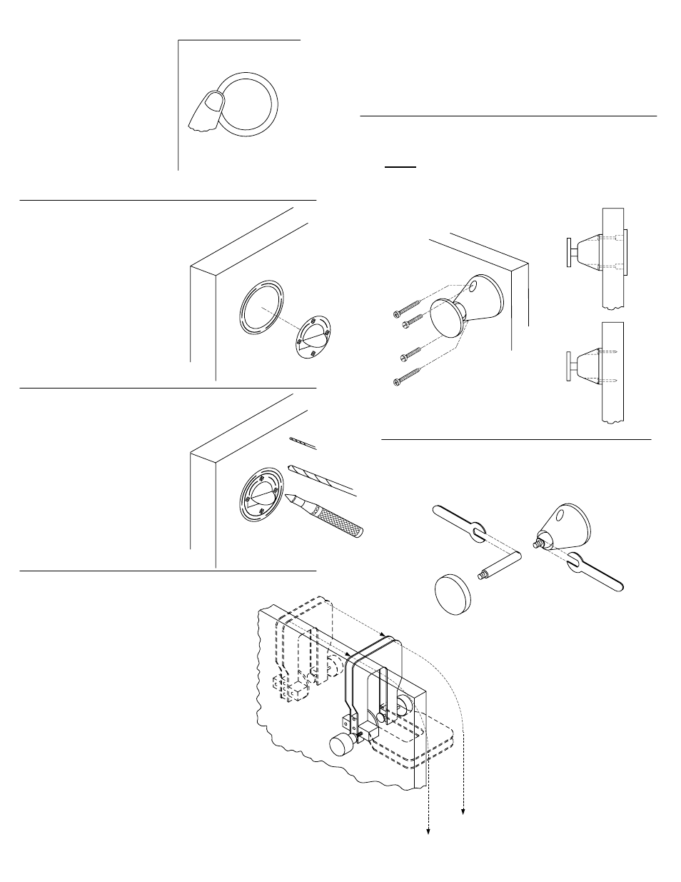 Step 6, Step 7, Step 8 a | Step 8c, Catch plate extension rod assembly, Step 9, Step 8 b | SDC EH SERIES ELECTROMAGNETIC DOOR HOLDER 1224, 24120, 24220 User Manual | Page 3 / 3