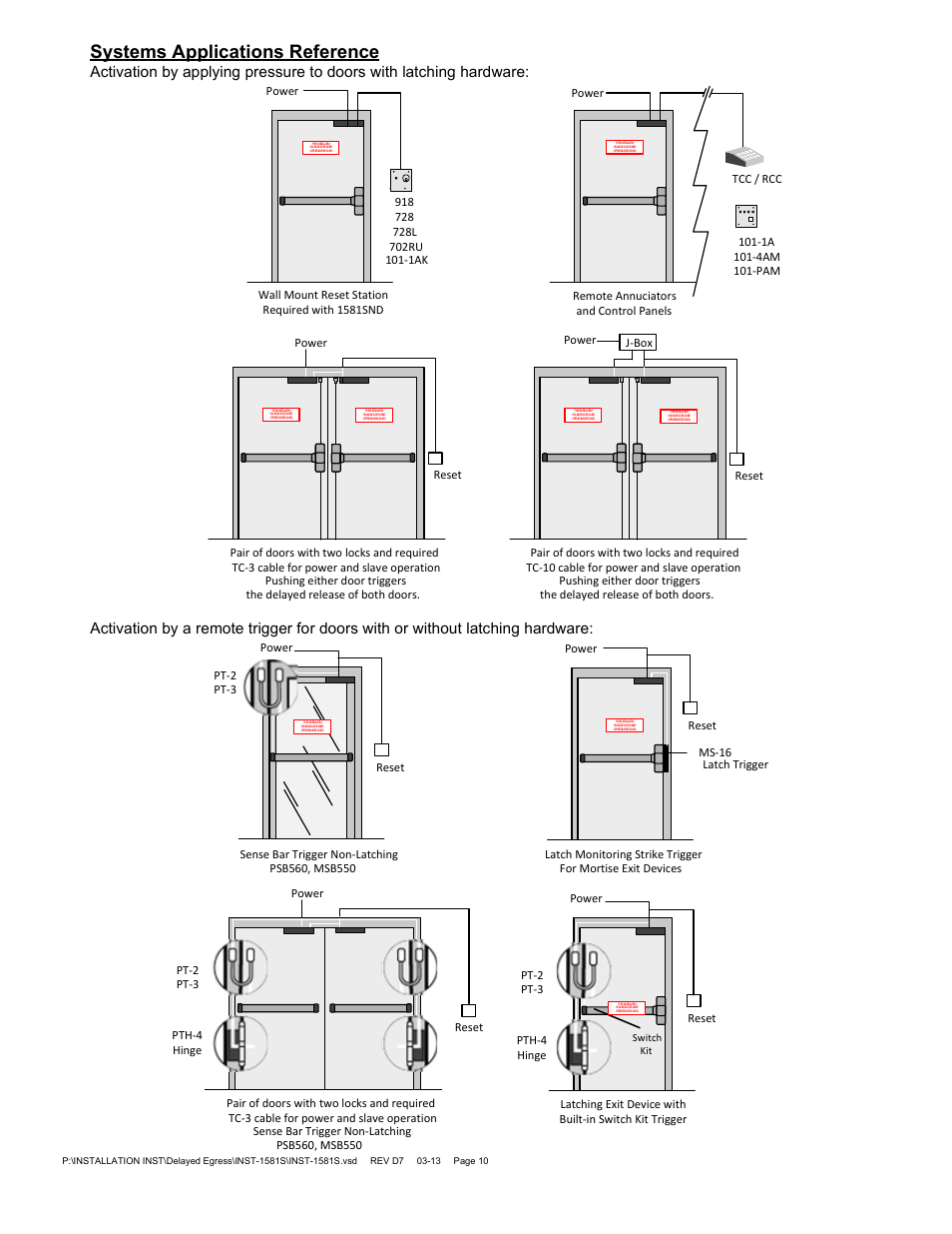 Systems applications reference | SDC 1581S MINI EXIT CHECK DELAYED EGRESS EMLOCK User Manual | Page 10 / 10