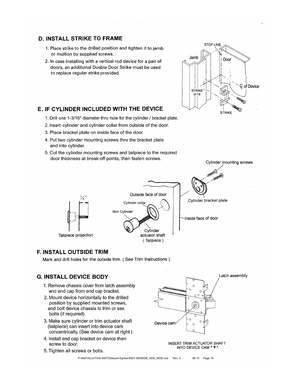 SDC S6000KDE DELAYED EGRESS DEVICE User Manual | Page 10 / 11