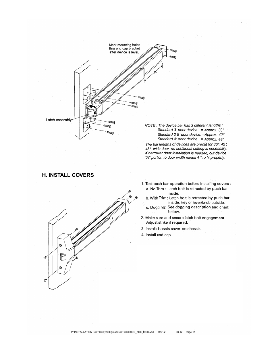 SDC S6000KDE DELAYED EGRESS DEVICE User Manual | Page 11 / 11