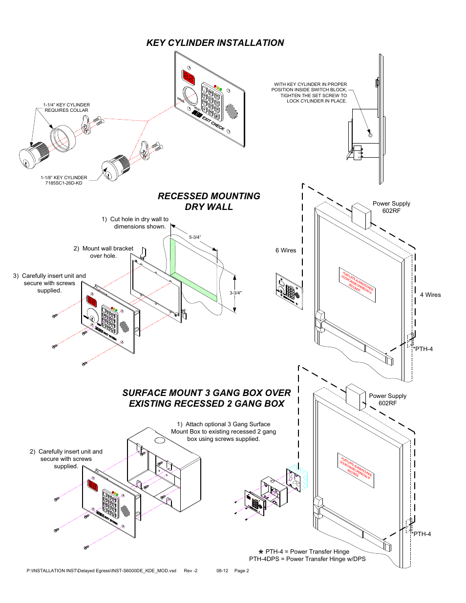 SDC S6000KDE DELAYED EGRESS DEVICE User Manual | Page 2 / 11