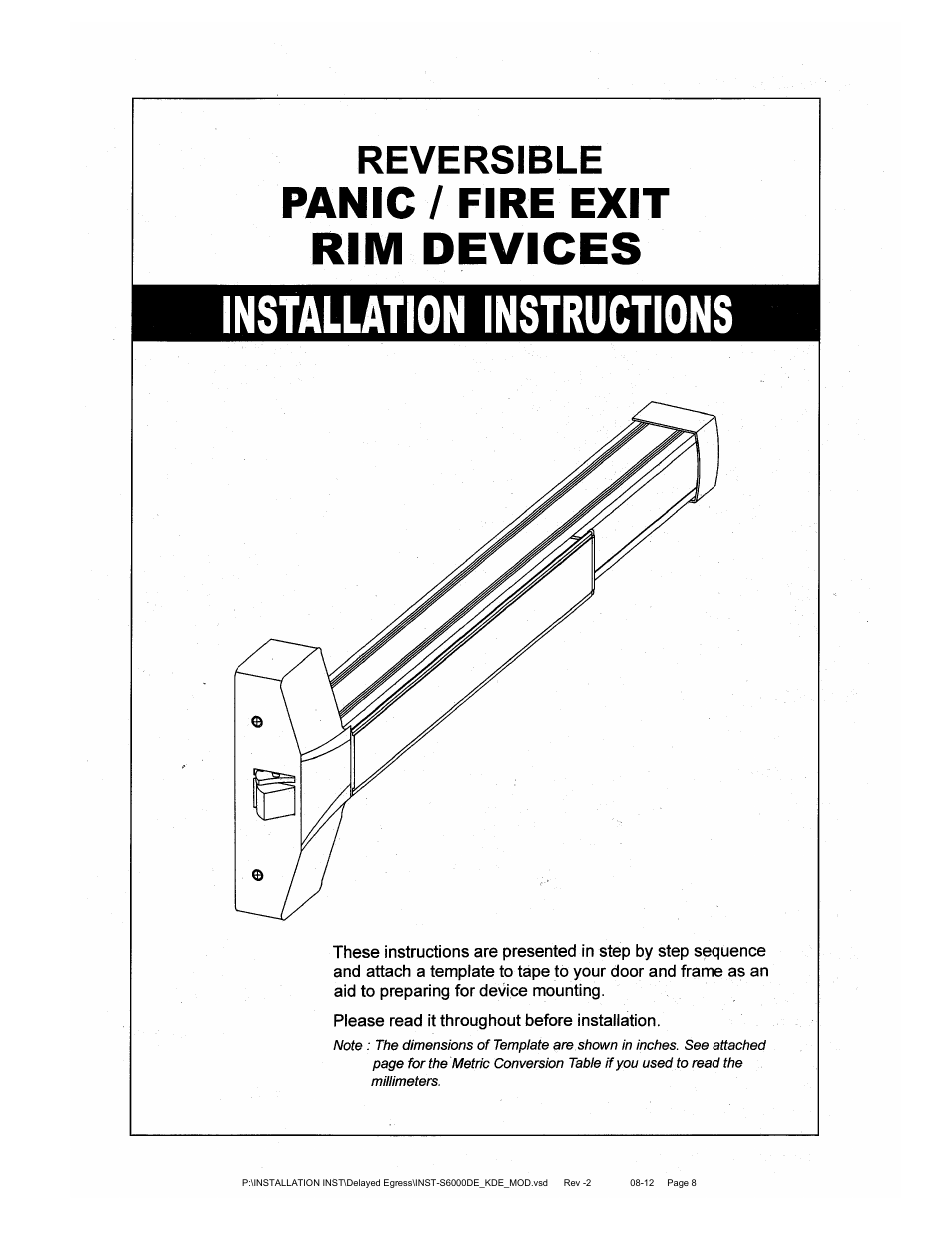 SDC S6000KDE DELAYED EGRESS DEVICE User Manual | Page 8 / 11