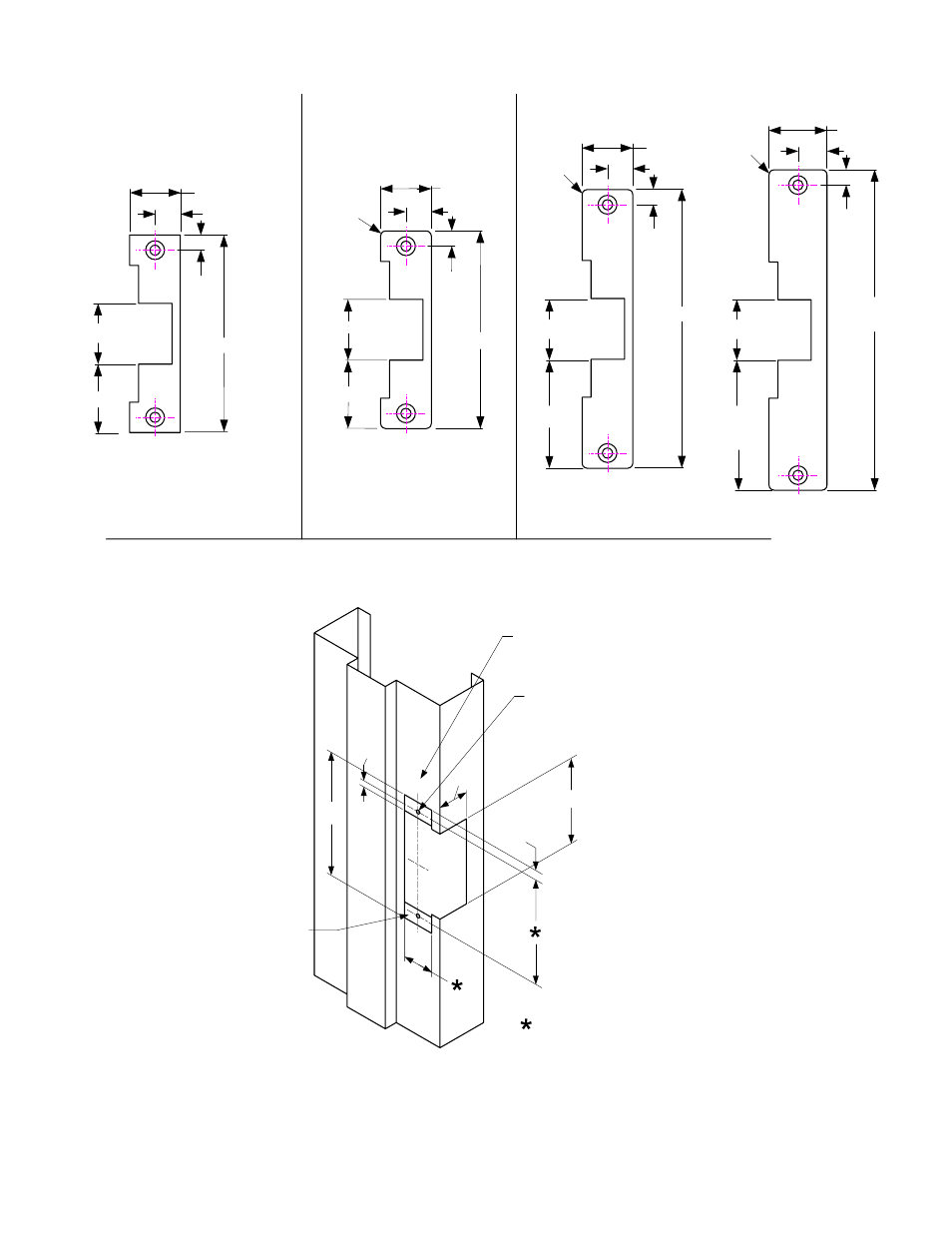 Cl c l, Aluminum radius corner faceplate | SDC 45 SERIES ELECTRIC STRIKES User Manual | Page 4 / 4