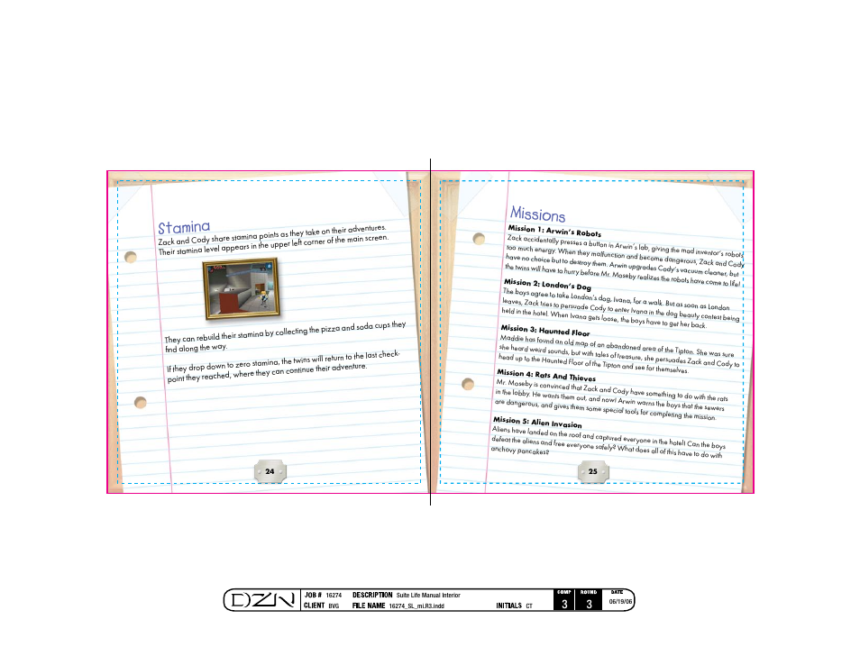 Stamina, Missions | Disney Interactive Studios The Suite Life of Zack and Cody: Tipton Trouble User Manual | Page 13 / 15