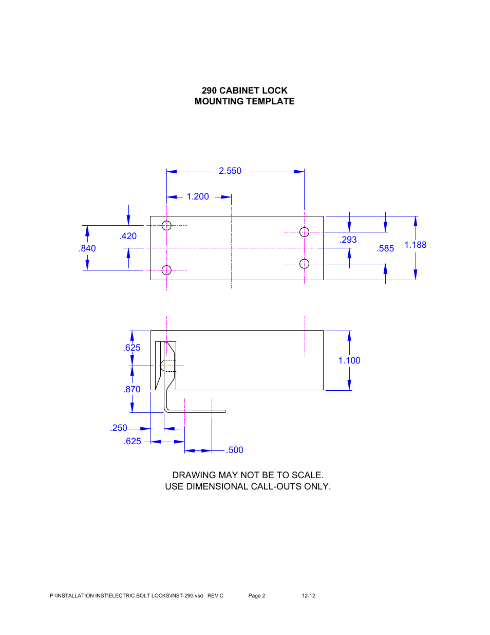 SDC 290 Cabinet Lock User Manual | Page 2 / 2