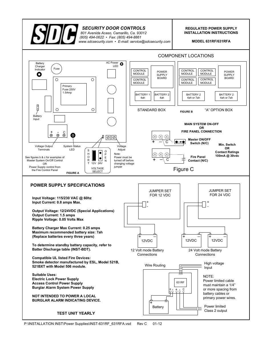 SDC 631RF/631RFA User Manual | 2 pages